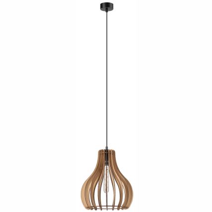 Lampadario a sospensione con filo TUCCI 1xE27/60W/230V diametro 29 cm quercia