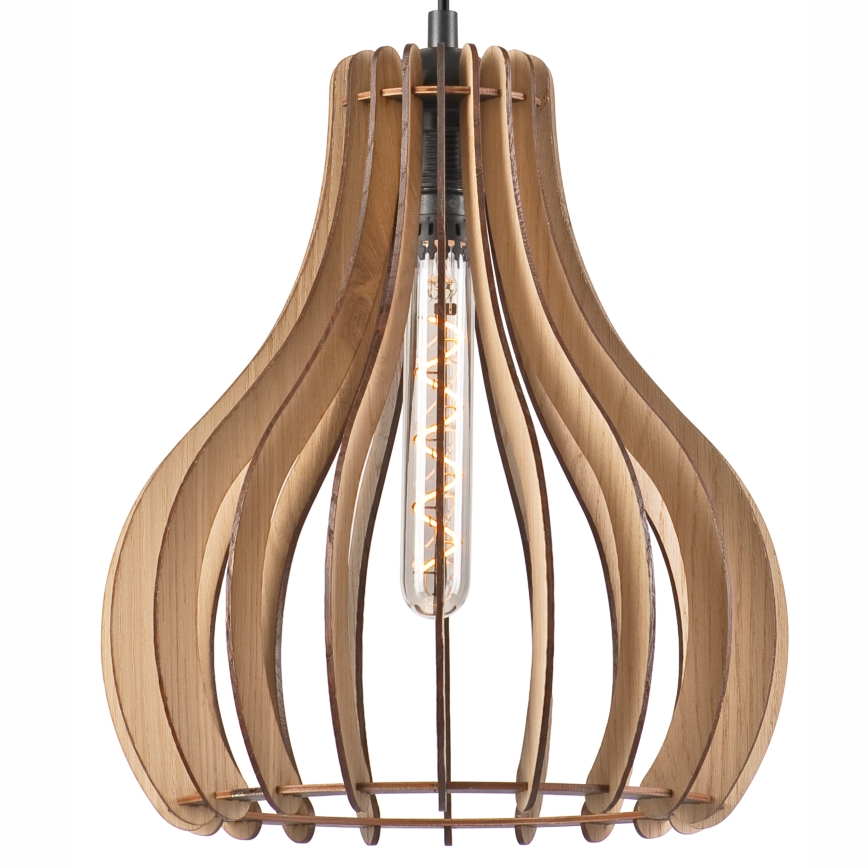 Lampadario a sospensione con filo TUCCI 1xE27/60W/230V diametro 29 cm quercia