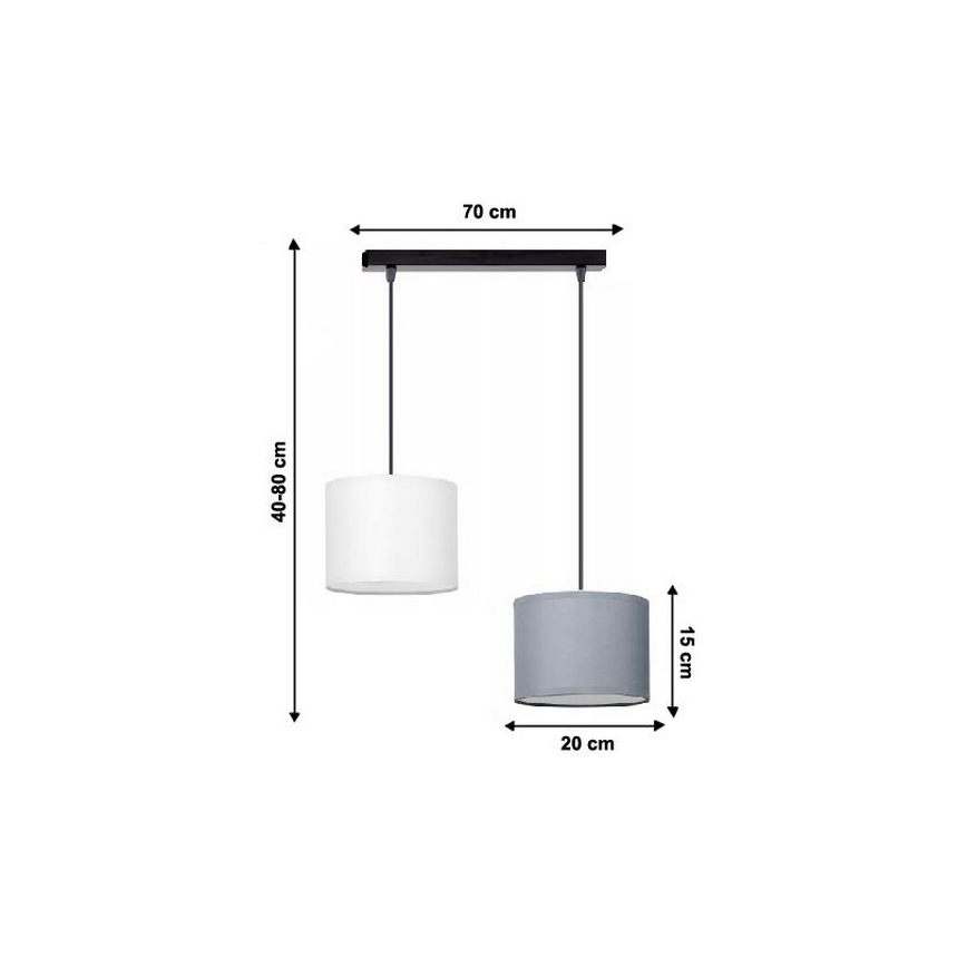 Lampadario a sospensione con filo TUZ 2xE27/60W/230V