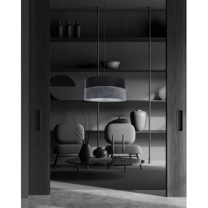 Lampadario a sospensione con filo TWIST 1xE27/60W/230V nero/grigio/argento