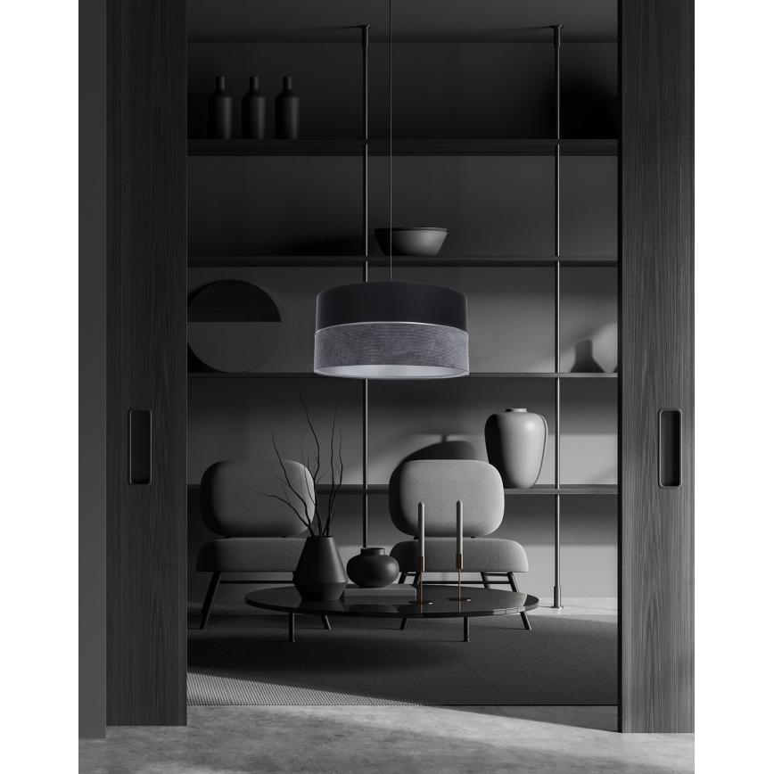 Lampadario a sospensione con filo TWIST 1xE27/60W/230V nero/grigio/argento