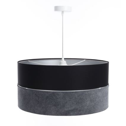 Lampadario a sospensione con filo TWIST 1xE27/60W/230V nero/grigio/argento