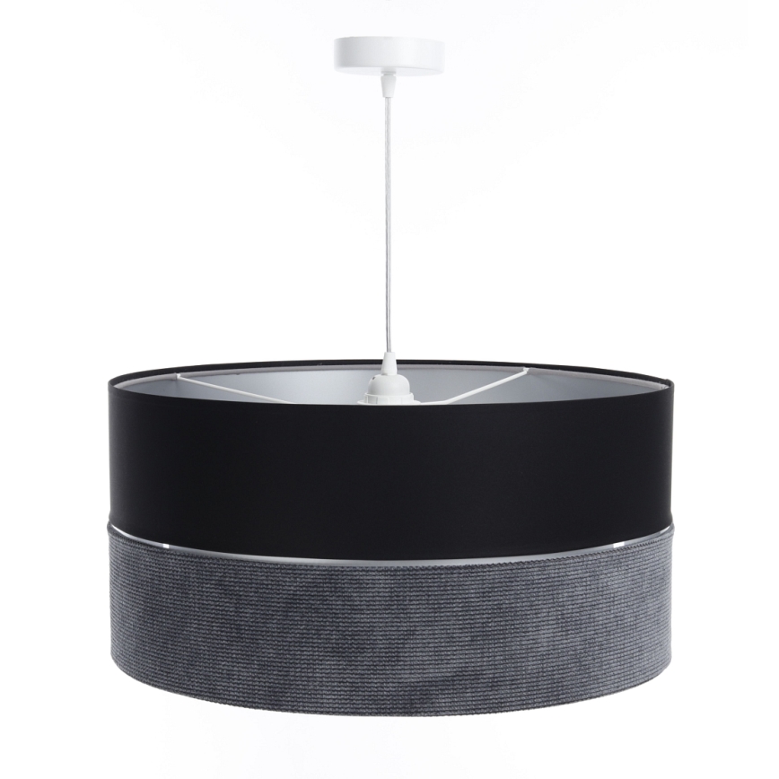 Lampadario a sospensione con filo TWIST 1xE27/60W/230V nero/grigio/argento