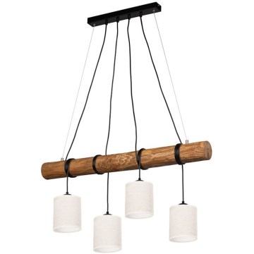Lampadario a sospensione con filo ULMO 4xE27/25W/230V pino