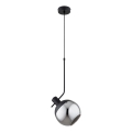 Lampadario a sospensione con filo VELTO 1xE27/15W/230V nero/fumé