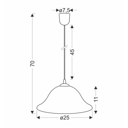 Lampadario a sospensione con filo VERA 1xE27/60W/230V oro/bianco