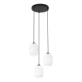 Lampadario a sospensione con filo VERDI 3xE27/15W/230V diametro 30 cm nero/bianco