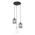 Lampadario a sospensione con filo VERDI 3xE27/15W/230V diametro 30 cm nero/grigio/bianco