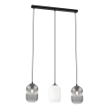 Lampadario a sospensione con filo VERDI 3xE27/15W/230V nero/grigio/bianco