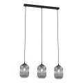 Lampadario a sospensione con filo VERDI 3xE27/15W/230V nero/grigio