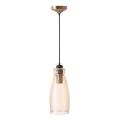 Lampadario a sospensione con filo VETRO 1xE27/60W/230V faggio