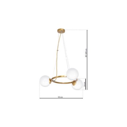 Lampadario a sospensione con filo VIENNA 3xE14/40W/230V