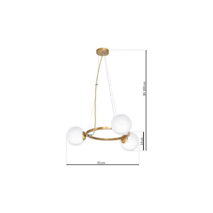 Lampadario a sospensione con filo VIENNA 3xE14/40W/230V