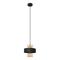 Lampadario a sospensione con filo VOLTA 1xE27/15W/230V nero/oro