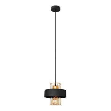 Lampadario a sospensione con filo VOLTA 1xE27/15W/230V nero/oro