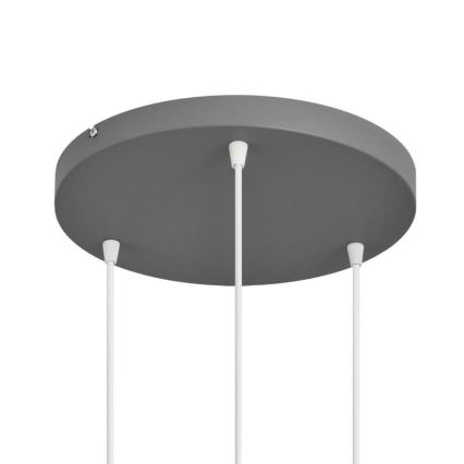 Lampadario a sospensione con filo VOLTA 3xE27/15W/230V diametro 42 cm grigio