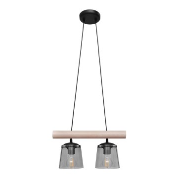 Lampadario a sospensione con filo WOODSTOCK 2xE27/15W/230V