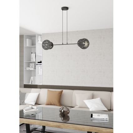 Lampadario a sospensione con filo XOTIC 2xE27/15W/230V nero