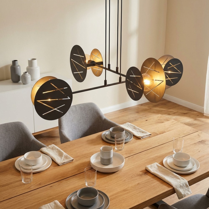 Lampadario a sospensione con filo XOTIC 4xE27/15W/230V nero