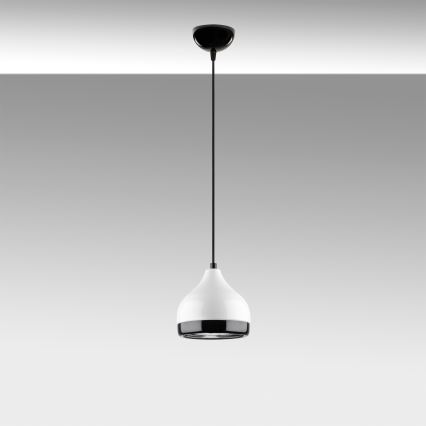 Lampadario a sospensione con filo YILDO 1xE27/40W/230V bianco/nero