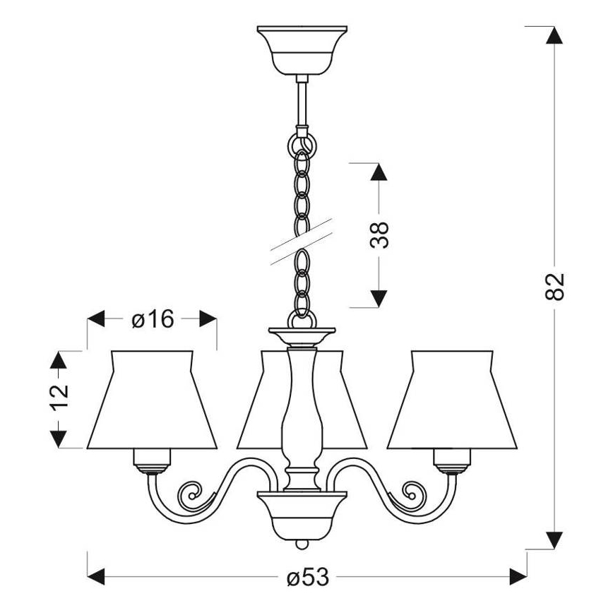 Lampadario a sospensione con filo ZEFIR 3xE27/40W/230V