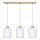 Lampadario a sospensione con filo ZEFIR 3xE27/60W/230V quercia