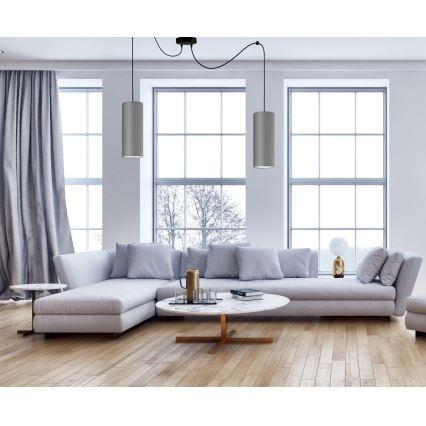 Lampadario a sospensione con filo ZIK 2xE27/40W/230V ragno grigio