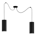 Lampadario a sospensione con filo ZIK 2xE27/40W/230V ragno nero