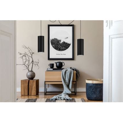 Lampadario a sospensione con filo ZIK 2xE27/40W/230V ragno nero