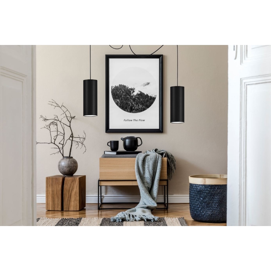 Lampadario a sospensione con filo ZIK 2xE27/40W/230V ragno nero