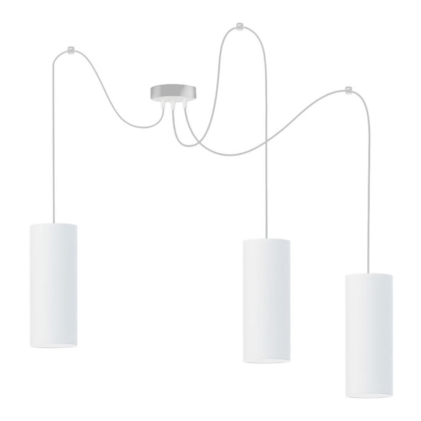 Lampadario a sospensione con filo ZIK 3xE27/40W/230V ragno bianco