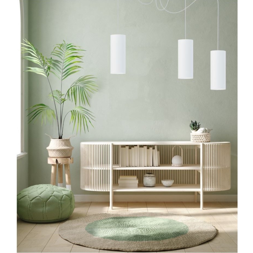 Lampadario a sospensione con filo ZIK 3xE27/40W/230V ragno bianco