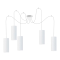 Lampadario a sospensione con filo ZIK 5xE27/40W/230V ragno bianco