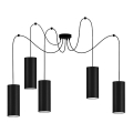 Lampadario a sospensione con filo ZIK 5xE27/40W/230V ragno nero