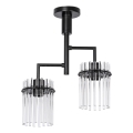 Lampadario a sospensione con supporto rigido 2xE27/60W/230V nero/limpido