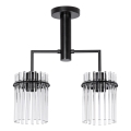 Lampadario a sospensione con supporto rigido 2xE27/60W/230V nero/limpido