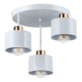 Lampadario a sospensione con supporto rigido 3xE27/35W/230V diametro 30 cm bianco/oro