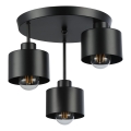 Lampadario a sospensione con supporto rigido 3xE27/35W/230V diametro 30 cm nero