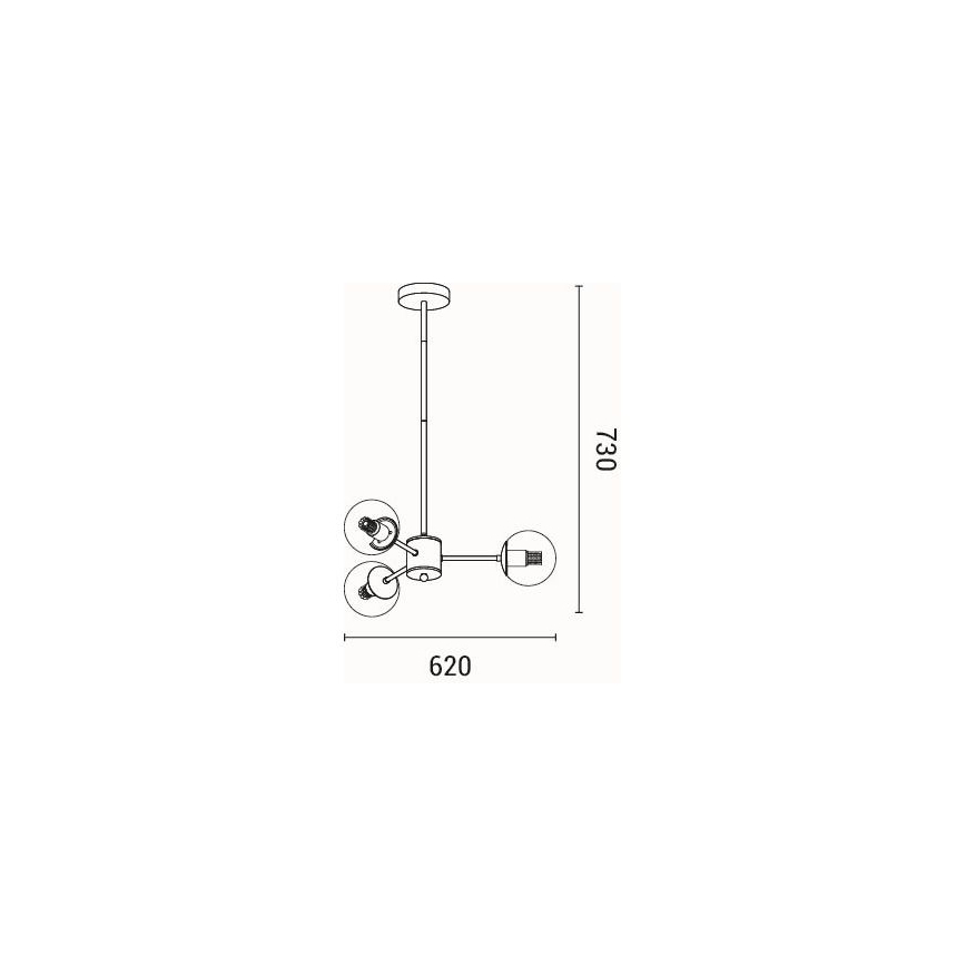 Lampadario a sospensione con supporto rigido 3xE27/40W/230V ottone
