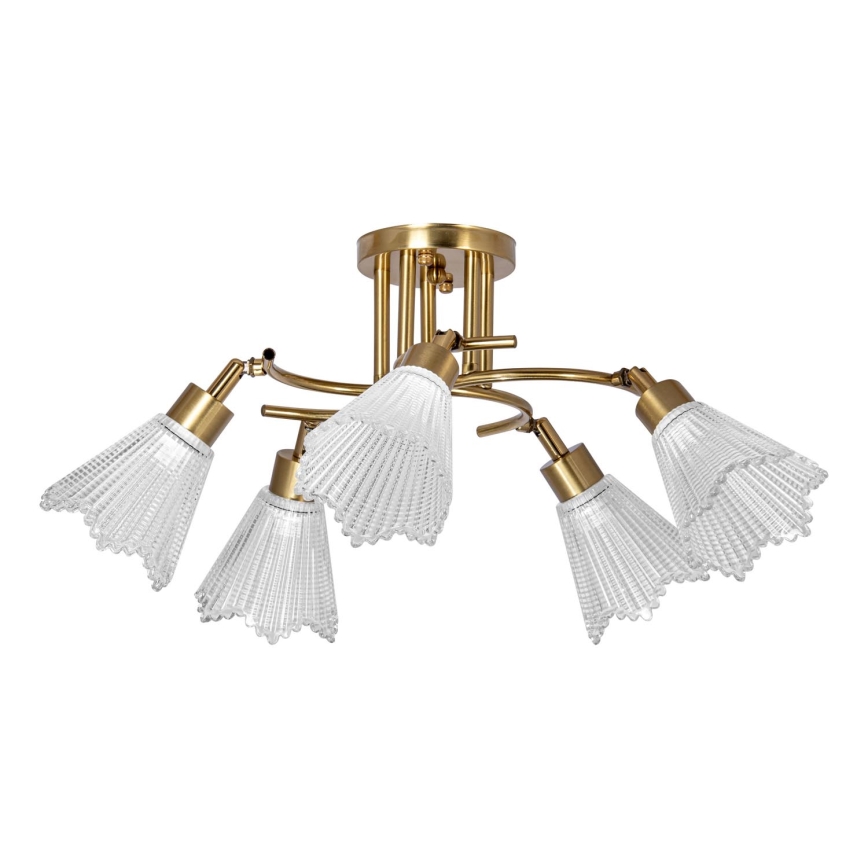 Lampadario a sospensione con supporto rigido 5xE14/60W/230V oro