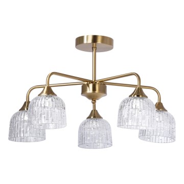 Lampadario a sospensione con supporto rigido 5xE14/60W/230V oro
