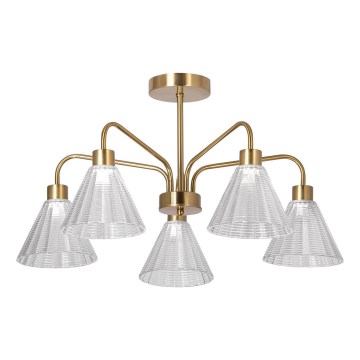 Lampadario a sospensione con supporto rigido 5xE27/60W/230V oro