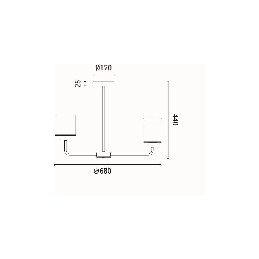 Lampadario a sospensione con supporto rigido 6xE27/60W/230V