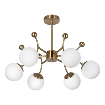 Lampadario a sospensione con supporto rigido 6xE27/60W/230V oro