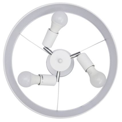 Lampadario a sospensione con supporto rigido ALBA 3xE27/15W/230V bianco