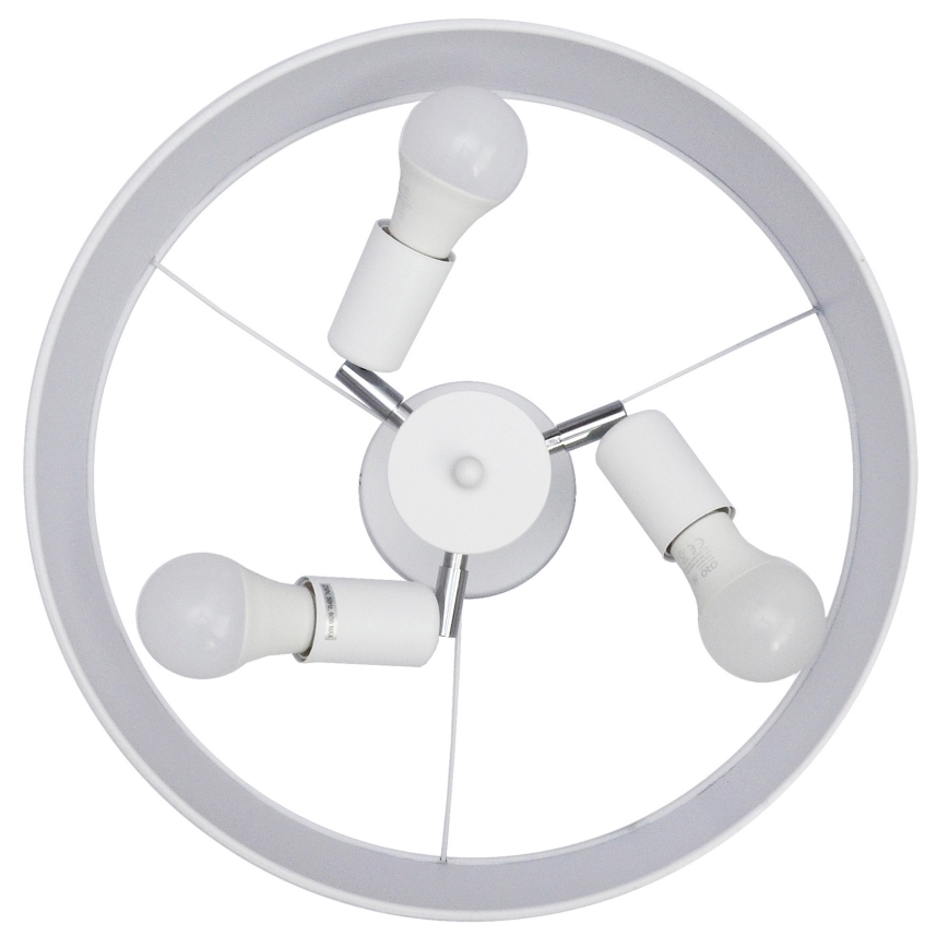 Lampadario a sospensione con supporto rigido ALBA 3xE27/15W/230V bianco
