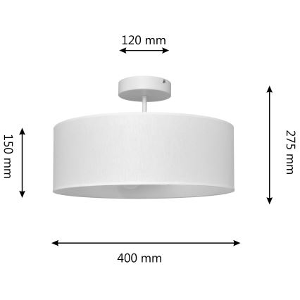 Lampadario a sospensione con supporto rigido ALBA 3xE27/15W/230V bianco