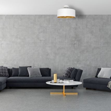 Lampadario a sospensione con supporto rigido ALBA 3xE27/15W/230V bianco/oro