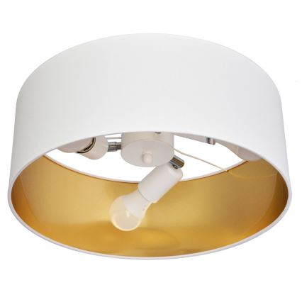 Lampadario a sospensione con supporto rigido ALBA 3xE27/15W/230V bianco/oro
