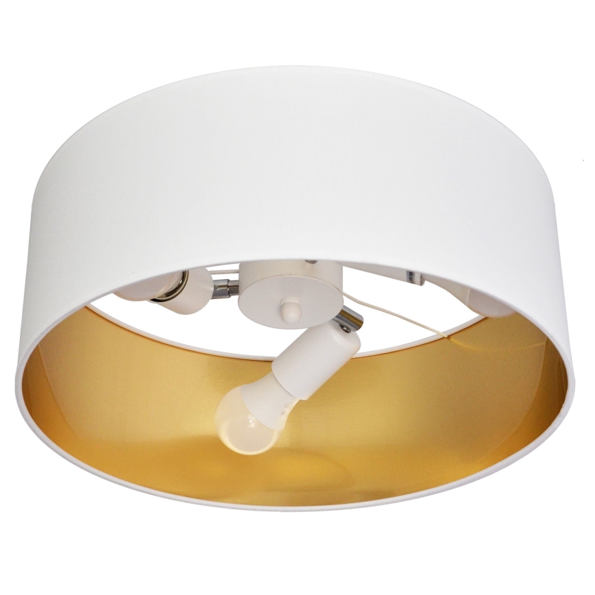 Lampadario a sospensione con supporto rigido ALBA 3xE27/15W/230V bianco/oro